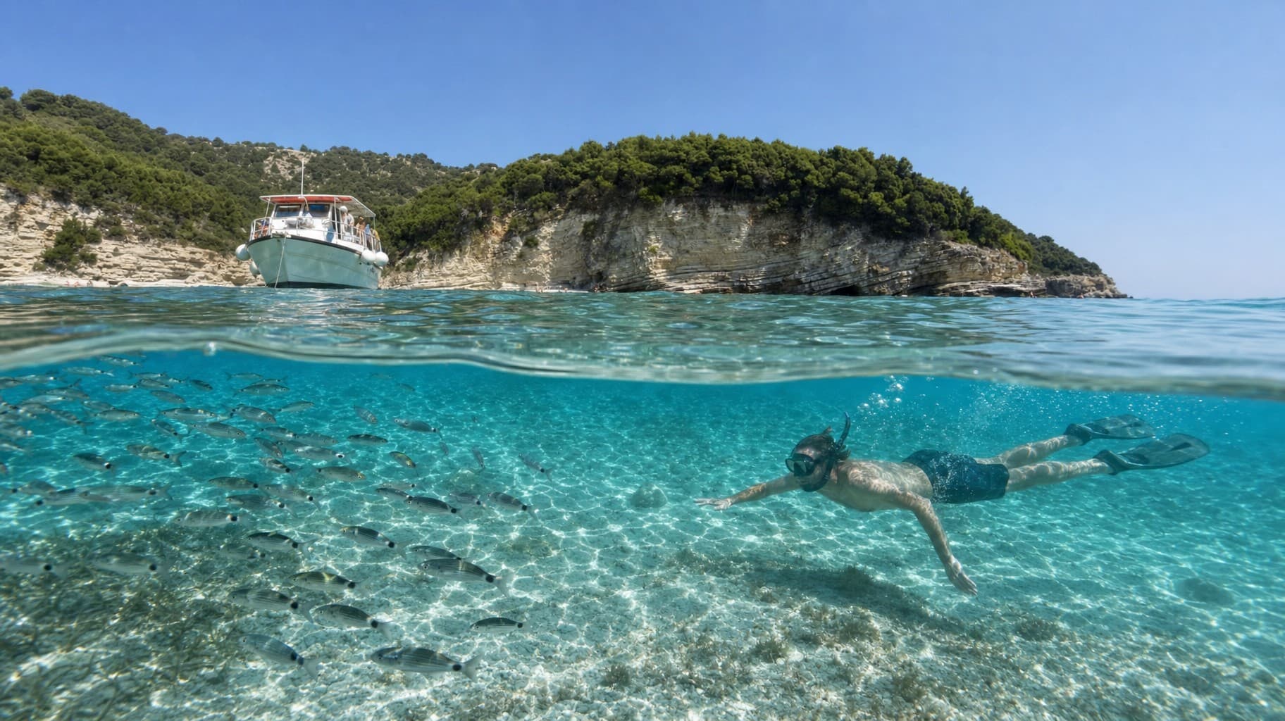bbq-snorkeller-swimming-among-fish-split-view